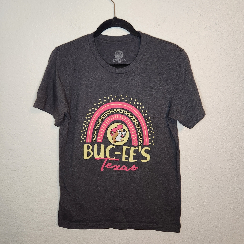 Buc-ee's Texas Pink Logo Soft T Shirt Grey Size Adult M